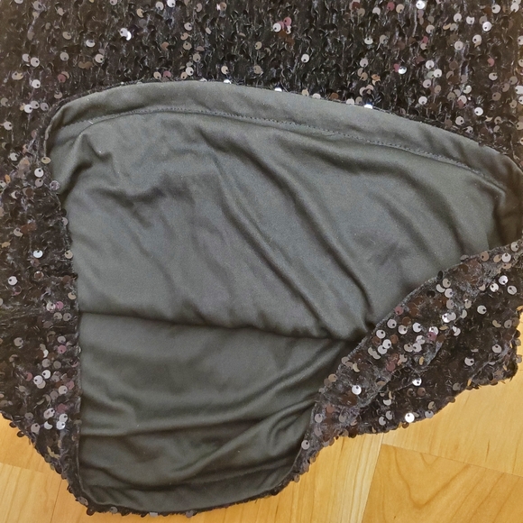 Faeriesty Black Sequin Wide Leg Pants Pull On Size M - Picture 9 of 9